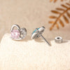 Titanium Steel Inlaid Zircon Heart Shape Women's Earrings
