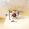 Titanium Steel Inlaid Zircon Snowflake Earrings For Women