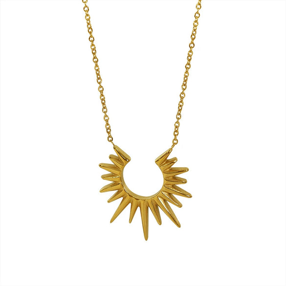 316L Stainless Steel Ins Style Sun Awn Star Clavicle Chain Electroplated Women's Necklace