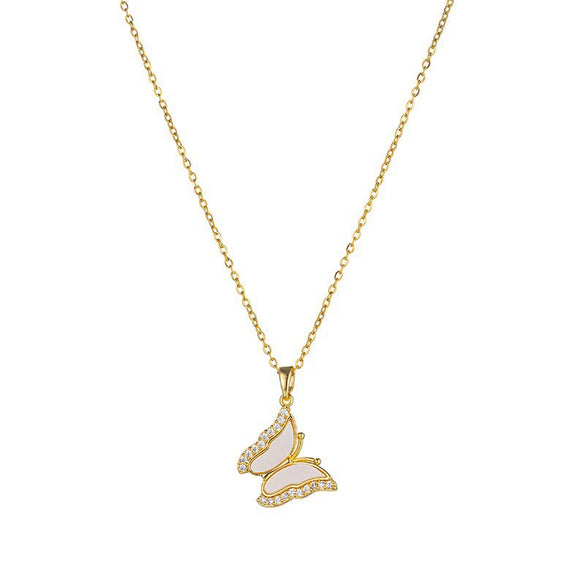 Titanium Steel Insect Pattern Women's Fashion Elegant Clavicle Necklace With Copper Pendant And Electroplating Treatment