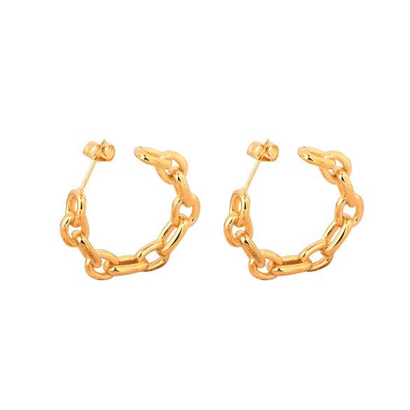 Titanium Steel Interlocking Cshaped Electroplated Geometric Women's Earrings