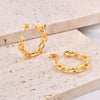 Titanium Steel Interlocking Cshaped Electroplated Geometric Women's Earrings