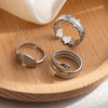 Titanium Steel Irregular Geometric Hollow Multilayer Electroplated Unisex Ring