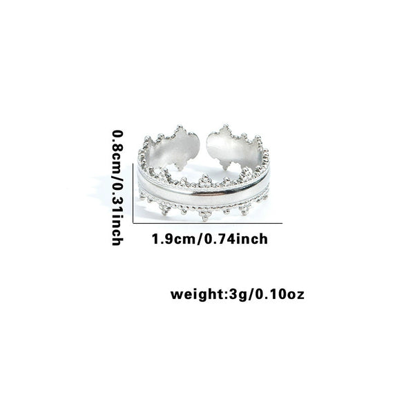 Titanium Steel Irregular Geometric Hollow Multilayer Electroplated Unisex Ring