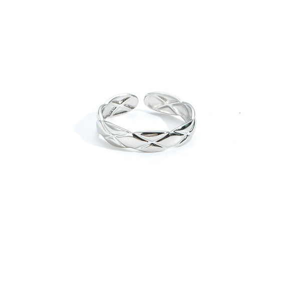 Titanium Steel Irregular Geometric Hollow Multilayer Electroplated Unisex Ring