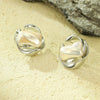 Titanium Steel Irregular Geometric Inlaid Pearl Electroplated Women's Light Luxury Earrings
