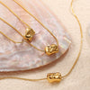 316L Stainless Steel Irregular Twist Pipe Pendant Necklace Plated 18K Gold