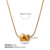 316L Stainless Steel Irregular Twist Pipe Pendant Necklace Plated 18K Gold