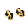 Titanium Steel Irregular Women's Earrings With Colorful Lines Electroplating Minimalist Geometric Style