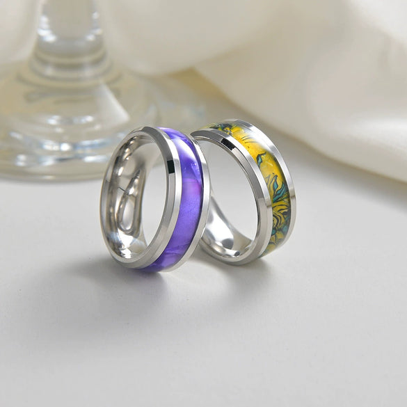 Titanium Steel Jewelry Bracelet And Men's Ring With Imitation Natural Stone Opal