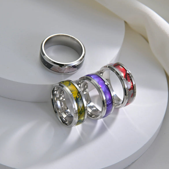 Titanium Steel Jewelry Bracelet And Men's Ring With Imitation Natural Stone Opal