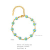 Titanium Steel Jewelry Bracelet With Colorful Daisy Pattern And Electroplating Process Unisex Style
