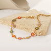 Titanium Steel Jewelry Bracelet With Colorful Daisy Pattern And Electroplating Process Unisex Style