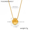 316L Stainless Steel Jewelry Concave Irregular Round Pendant Necklace With Geometric Style And Electroplating Design