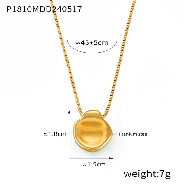 316L Stainless Steel Jewelry Concave Irregular Round Pendant Necklace With Geometric Style And Electroplating Design