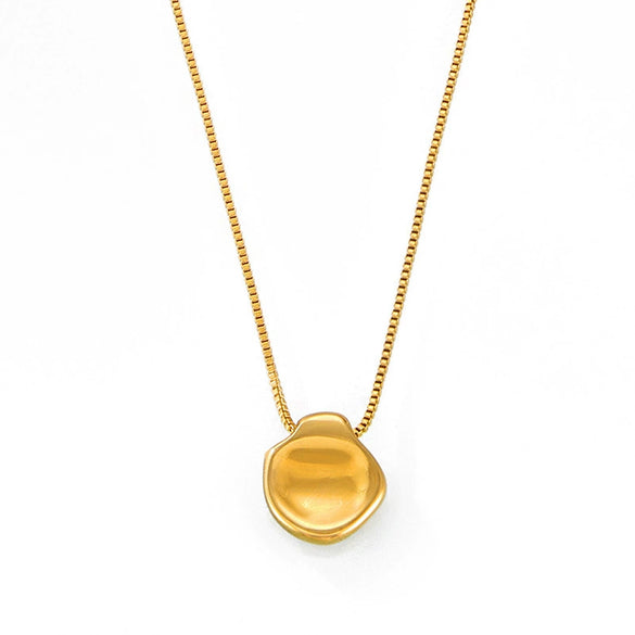 316L Stainless Steel Jewelry Concave Irregular Round Pendant Necklace With Geometric Style And Electroplating Design