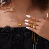 316L Stainless Steel Jewelry Concave Irregular Round Pendant Necklace With Geometric Style And Electroplating Design