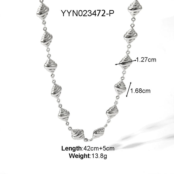 Titanium Steel Jewelry Conch Sea Star Necklace With Heart Shape And Animal Zodiac Pattern Electroplated Light Luxury Niche Design Neck Chain No Fade