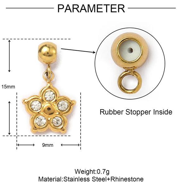 Titanium Steel Jewelry Dripping Oil Love Flower Pendant With Cherry Pattern