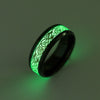 Titanium Steel Jewelry Electroplated Night Light Dragon Ring With Letters Numbers Text For Unisex