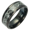 Titanium Steel Jewelry Electroplated Night Light Dragon Ring With Letters Numbers Text For Unisex