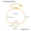 316L Stainless Steel Jewelry Electroplating Personality Geometric Peach Heart Necklace Bracelet For Women