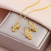 Titanium Steel Jewelry For Women With Zircon Gemstone Pendant Electroplated O Word Chain Simple Design