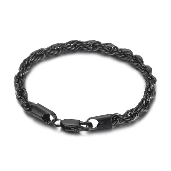 Titanium Steel Jewelry 18K Gold Twocolor Twist Chain Unisex Stainless Steel Bracelet Bracelet  Sales