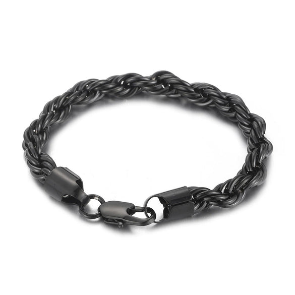 Titanium Steel Jewelry 18K Gold Twocolor Twist Chain Unisex Stainless Steel Bracelet Bracelet  Sales