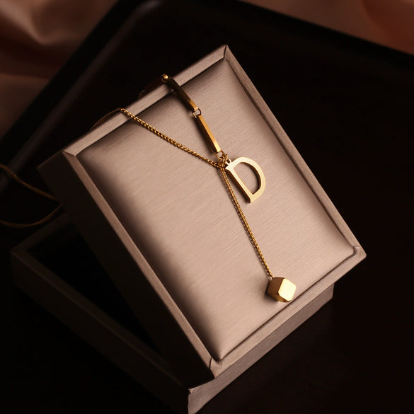 Titanium Steel Jewelry Pendant Bracelet Necklace Ear Clip Accessories With Four Leaf Clover Butterfly Geometric Pattern Electroplated For Women