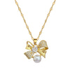 Titanium Steel Jewelry Set With Bow And Geometric Design Light Luxury Electroplated