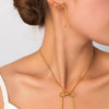Titanium Steel Jewelry Set With Bowknot Tassel Round Bead Design And Electroplating For Women