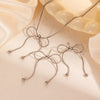 Titanium Steel Jewelry Set With Bowknot Tassel Round Bead Design And Electroplating For Women