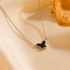 Titanium Steel Jewelry Set With Butterfly And Plant Flowers Pattern For Women Include Necklace Earrings And Bracelet
