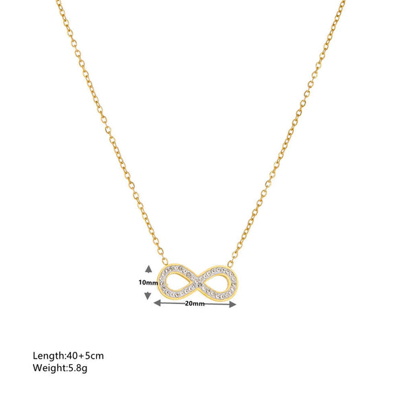 Titanium Steel Jewelry Set With Diamonds Geometric Style Bamboo Chain For Women
