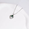 Titanium Steel Jewelry Set With Emerald Gemstone Pendant Animal Zodiac Pattern Electroplated For Women