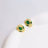 Titanium Steel Jewelry Set With Emerald Gemstone Pendant Animal Zodiac Pattern Electroplated For Women