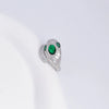 Titanium Steel Jewelry Set With Emerald Gemstone Pendant Animal Zodiac Pattern Electroplated For Women