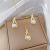 Titanium Steel Jewelry Set With Geometric Design And Electroplating For Women