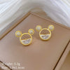 Titanium Steel Jewelry Set With Geometric Pattern And Electroplating Mouse Head Design For Women