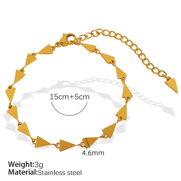 316L Stainless Steel Jewelry Set With Geometric Triangle Pattern Handmade Electroplated For Women
