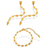 316L Stainless Steel Jewelry Set With Geometric Triangle Pattern Handmade Electroplated For Women
