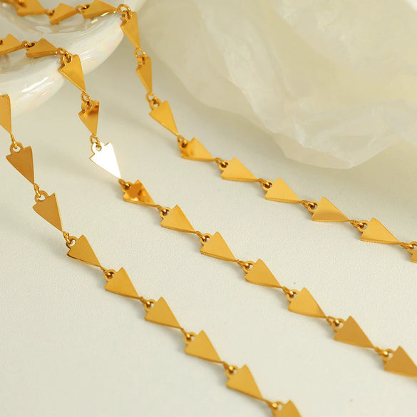 316L Stainless Steel Jewelry Set With Geometric Triangle Pattern Handmade Electroplated For Women
