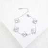 Titanium Steel Jewelry Set With Laser Clover And Plant Flowers Pattern Electroplating Treatment For Women
