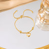 Titanium Steel Jewelry Set With Love Pattern And Heartshaped Earrings For Women Light Luxury Style Electroplated