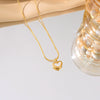 Titanium Steel Jewelry Set With Love Pattern And Heartshaped Earrings For Women Light Luxury Style Electroplated
