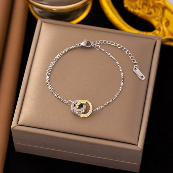 Titanium Steel Jewelry Set With Love Water Drops Bells Pattern Electroplated For Women