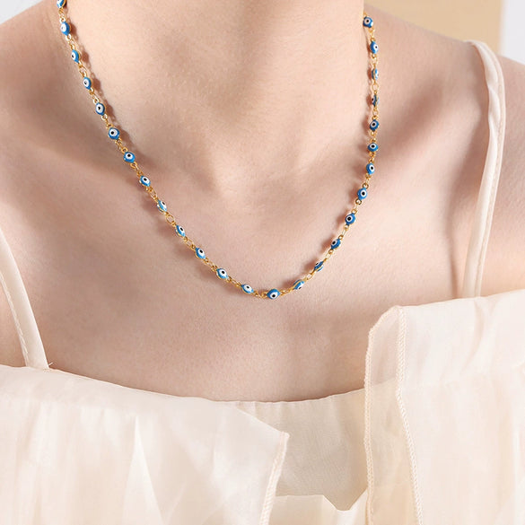 Titanium Steel Jewelry Set With Oil Drop Stitching Electroplated For Women