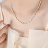 Titanium Steel Jewelry Set With Oil Drop Stitching Electroplated For Women