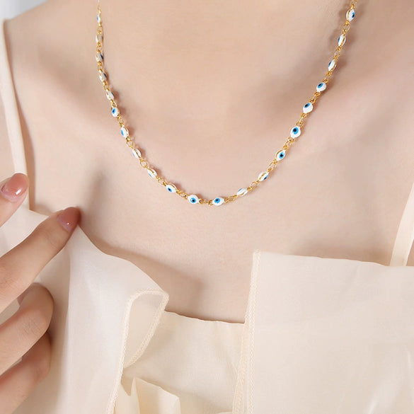 Titanium Steel Jewelry Set With Oil Drop Stitching Electroplated For Women